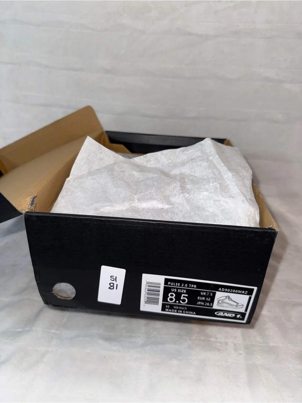 Mens 8.5 or women’s 10, AND1 Red, Blue, White, & Orange, Basketball Shoes.